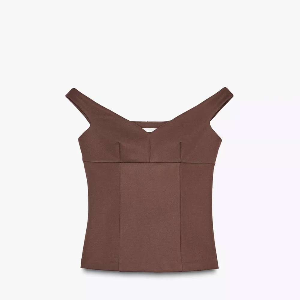Zara Brown Crop Top